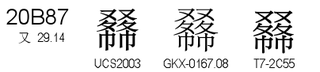U+20B87